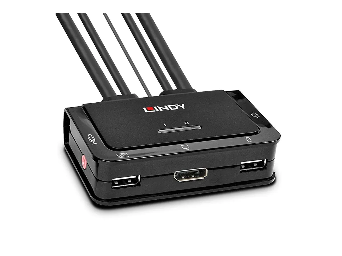 Lindy 2 Port DisplayPort 1.2, USB 2.0 & Audio 42344