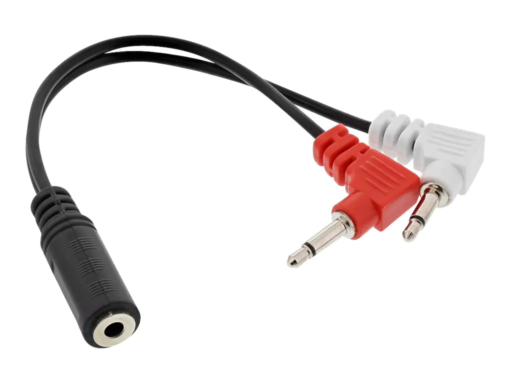 InLine - Kopfhöreradapter - Mini-Stecker männlich gewinkelt zu mini-phone stereo 3.5 mm weiblich - 15 cm - Schwarz