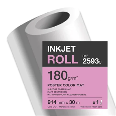 Clairefontaine Inkjetplotterpapier POSTER COLOR MATT 914 mm x 30 m (B x L) 180g/m² weiß Clairefontaine Inkjetplotterpapier POSTER COLOR MATT 914 mm x 30 m (B x L) 180g/m² weiß