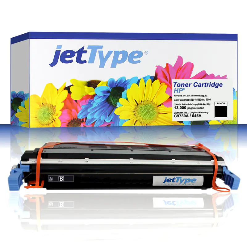 jetType Toner kompatibel zu HP C9730A 645A schwarz 13.000 Seiten 1 Stück jetType Toner kompatibel zu HP C9730A 645A schwarz 13.000 Seiten 1 Stück