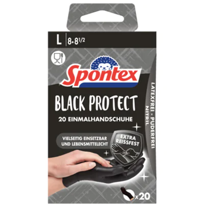 Spontex Einweghandschuhe Black Protect 7 Nitril schwarz 20 St./Pack. Spontex Einweghandschuhe Black Protect 7 Nitril schwarz 20 St./Pack.