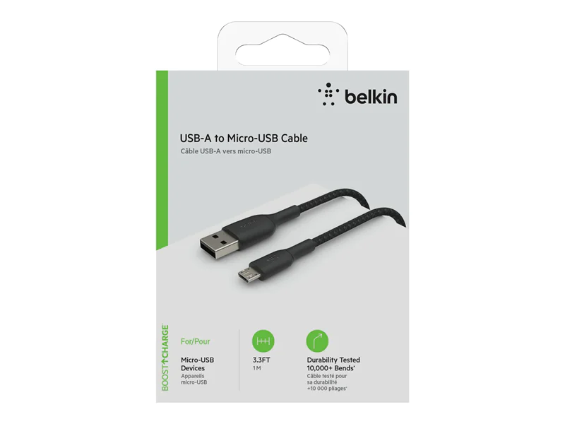 Belkin BoostCharge - USB-Kabel - Micro-USB Typ B (M) zu USB (M) - 1 m - Schwarz Belkin BoostCharge - USB-Kabel - Micro-USB Typ B (M) zu USB (M) - 1 m - Schwarz