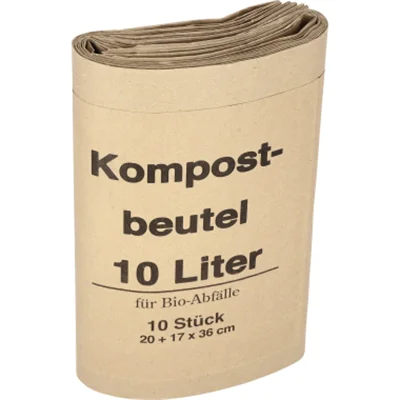 Müllsack Bio 20+16x36cm Papier braun 10 St./Pack.