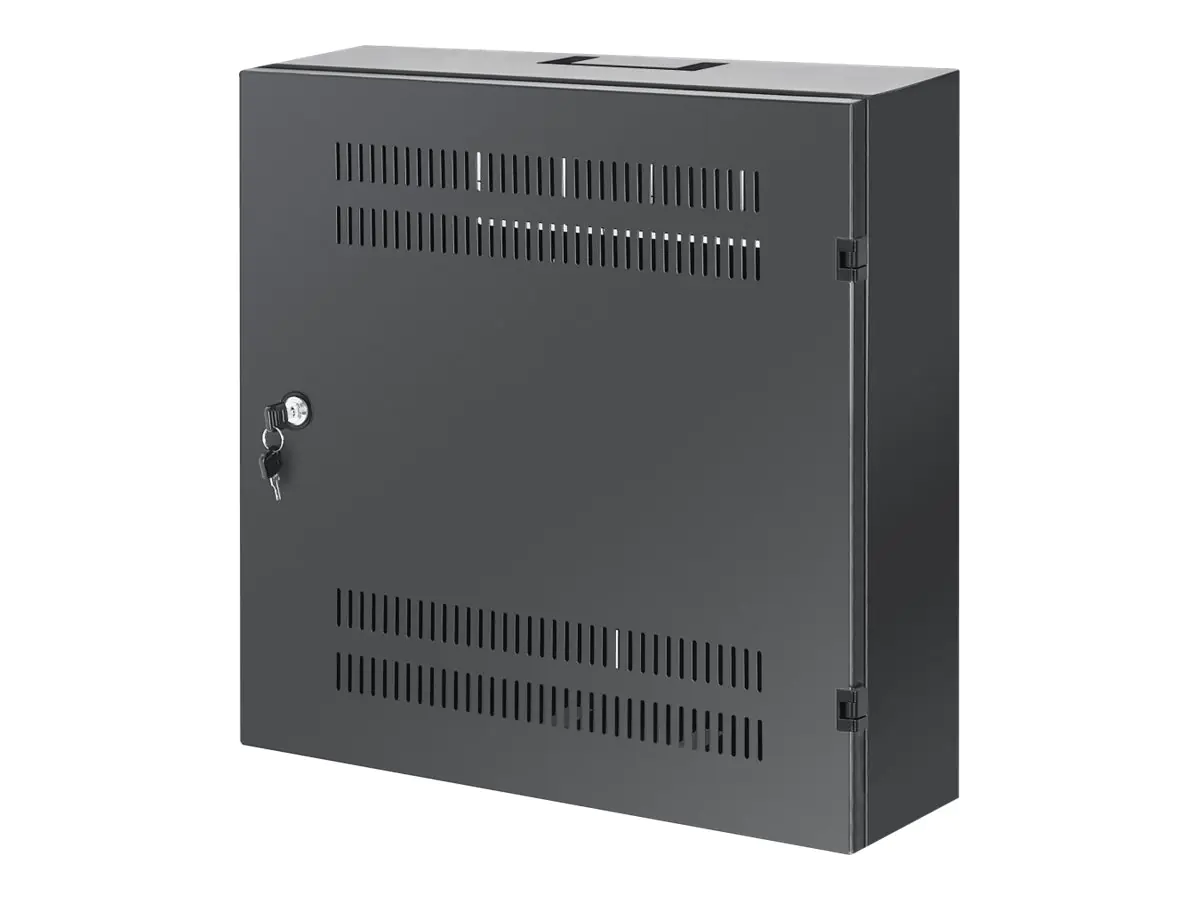 Intellinet - Gehäuse (horizontal / vertikal) - mit 4U horizontalen und 2U vertikalen Ständern - geeignet für Wandmontage - Schwarz, RAL 7021 - 4U - 48.3 cm (19")