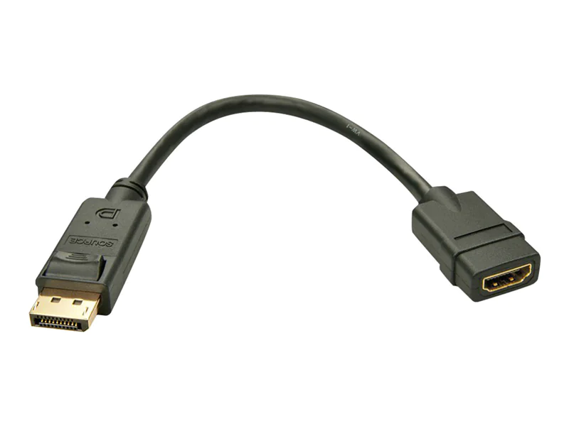 Lindy - Videoadapter - DisplayPort männlich zu HDMI weiblich - 0.15 m - Schwarz