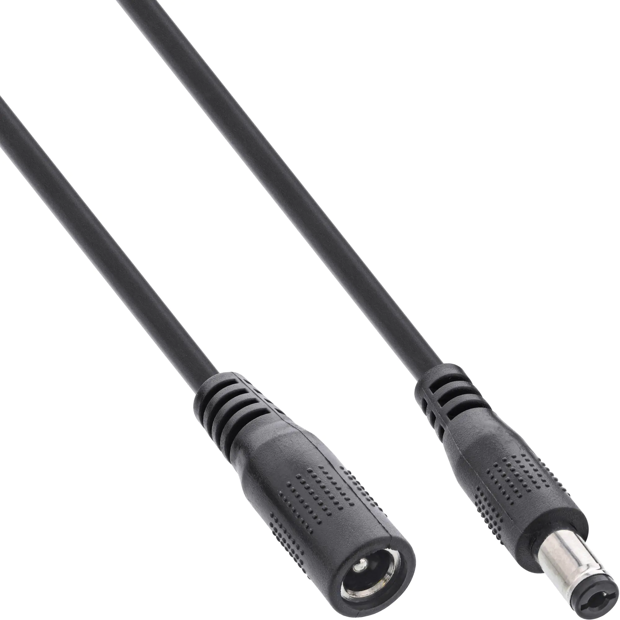 InLine - Spannungsversorgungs-Verlängerungskabel - Gleichstromstecker 5,5 x 2,1 mm (M) zu Gleichstromstecker 5,5 x 2,1 mm (W) - 3 m - Schwarz