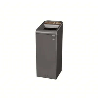 Rubbermaid Abfallsammelsystem 49,5 x 97,5 x 36,7 cm (B x H x T) 57l 1 Sortierfach Stahl, verzinkt grau/braun