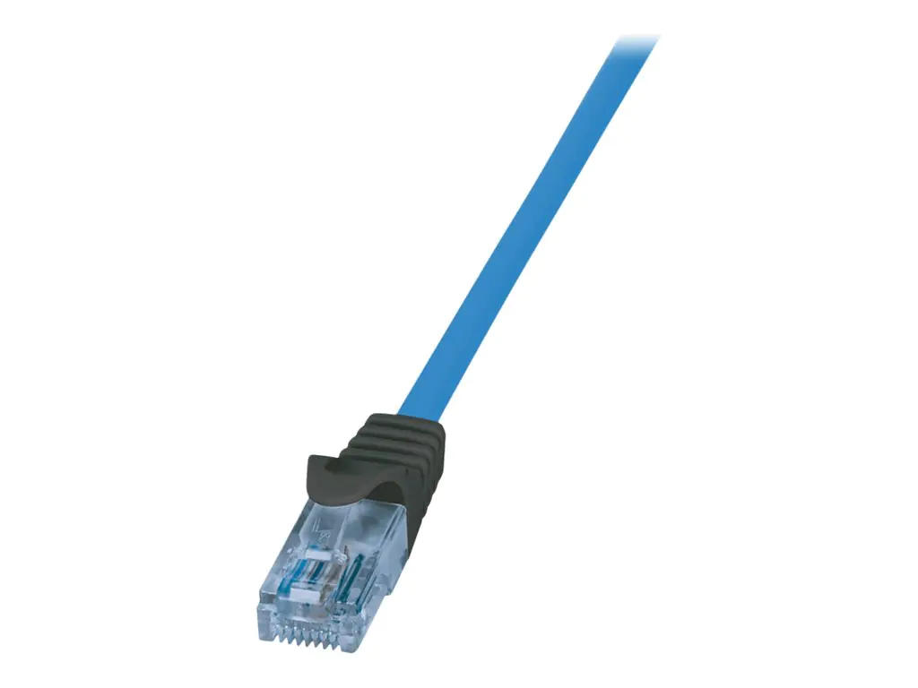 LogiLink Professional - Patch-Kabel - RJ-45 (M) zu RJ-45 (M) - 40 m - UTP - CAT 6a - halogenfrei, geformt, ohne Haken, Massivleiter, 4K30Hz Support (HDBaseT) - Blau