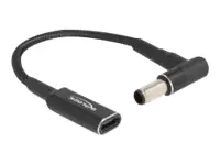 Delock - Netzteil - 24 pin USB-C (W) zu Gleichstromstecker 6,0 x 4,3 mm (M) gewinkelt - 19.5 V - 3 A - 15 cm - Schwarz