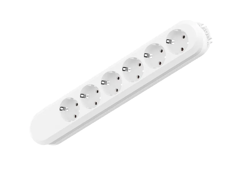 Bachmann SMART Steckdosenleiste 6-fach weiß, ohne Schalter, ohne Zuleitung