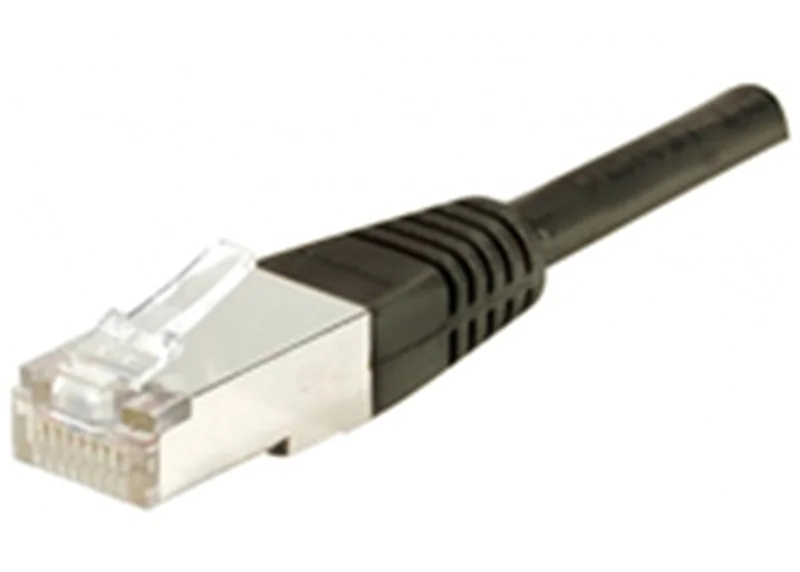 Dexlan - Patch-Kabel - RJ-45 (M) zu RJ-45 (M) - 10 m - S/FTP - CAT 6a - geformt - Schwarz