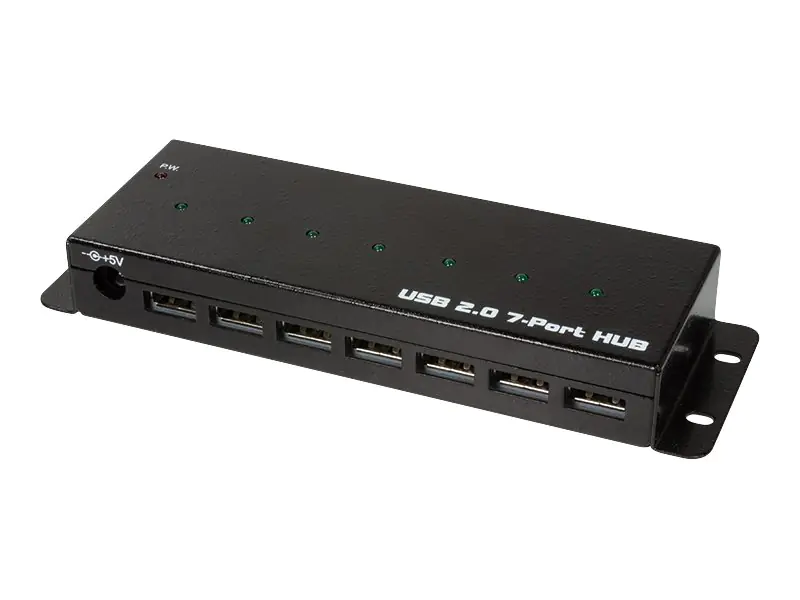 LogiLink USB 2.0 Hub 7-Port - Hub - 7 x USB 2.0 - wandmontierbar