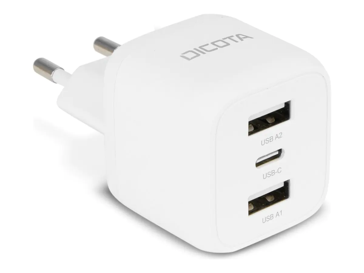 Dicota Netzteil - kompakt, Laptop - 32 Watt - 3 A - 3 Ausgabeanschlussstellen (2 x USB, 24 pin USB-C