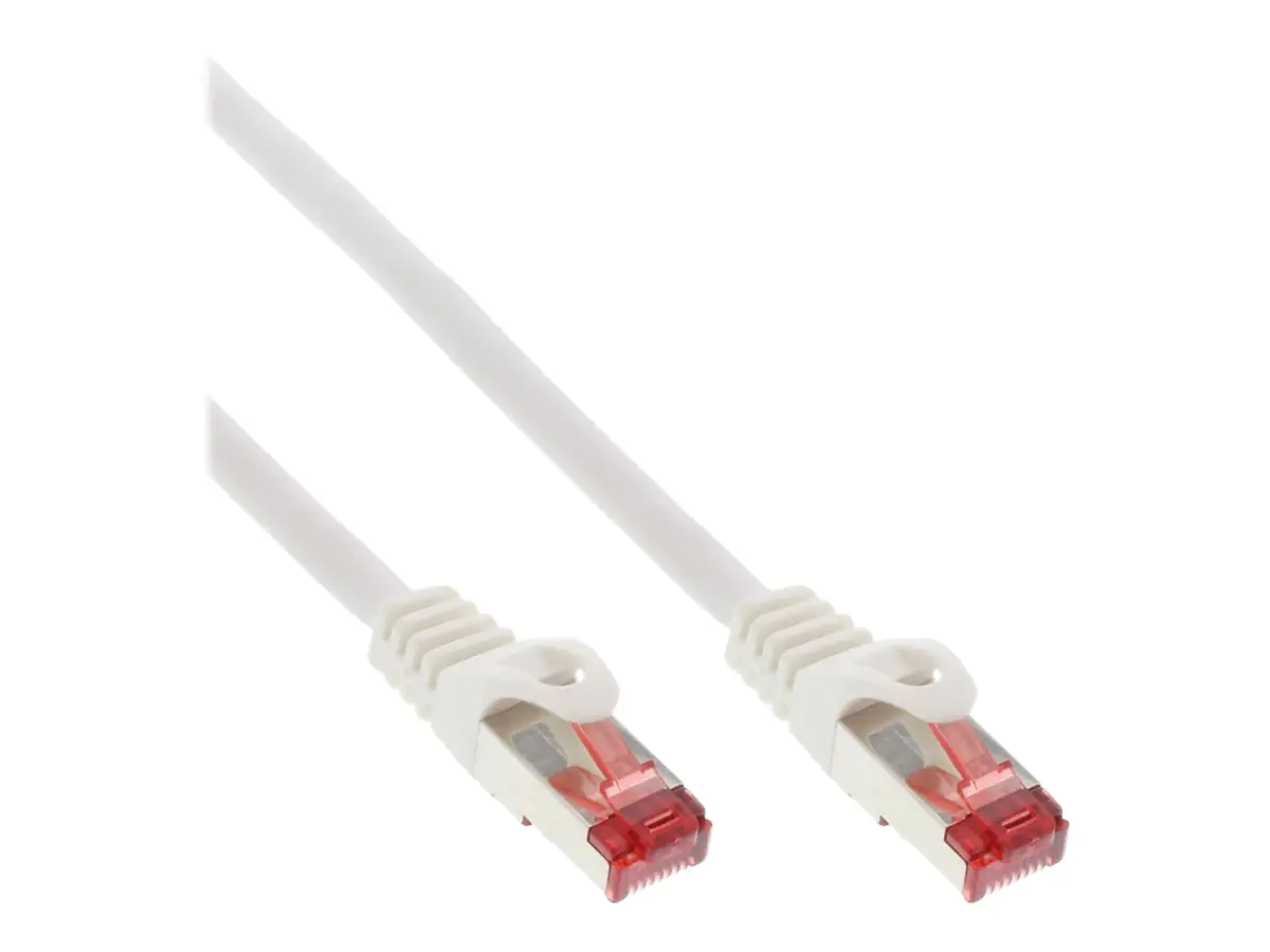 InLine - Patch-Kabel - RJ-45 (M) zu RJ-45 (M) - 50 cm - SFTP, PiMF - CAT 6 - geformt, ohne Haken, verseilt - weiß (Packung mit 100)