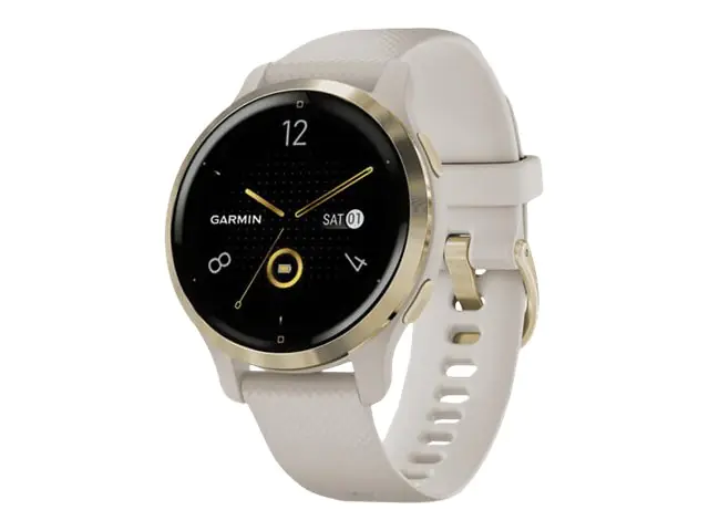 Garmin Venu 2S - 40 mm - Light Gold - Sportuhr mit Band - Silikon - sandfarben - Handgelenkgröße: 110-175 mm - Anzeige 2.79 cm (1.1") - Bluetooth, Wi-Fi, ANT+ - 38.2 g
