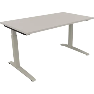 Schreibtisch Kufe Einzels. Quadrat B1400xT800xH650-850 si/Lichtgrau Schreibtisch Kufe Einzels. Quadrat B1400xT800xH650-850 si/Lichtgrau