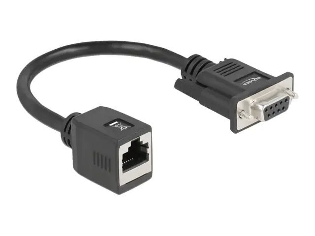Delock - Serieller Adapter - DB-9 (W) zu RJ-45 (W) - 20 cm - Daumenschrauben - Schwarz