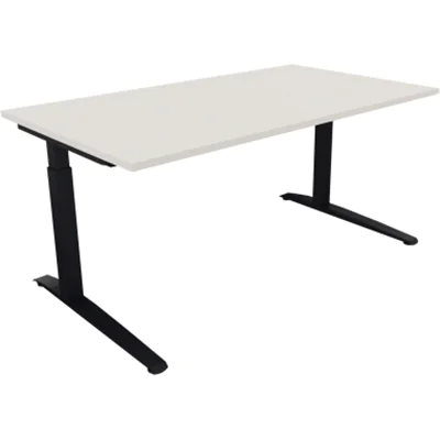 Schreibtisch Kufe Einzels. Quadrat B1600xT900xH650-850 an/Weiß Schreibtisch Kufe Einzels. Quadrat B1600xT900xH650-850 an/Weiß