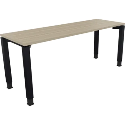 Schreibtisch Vierfuß Quadratrohr B1800xT600xH680-820 an/Eiche Natur