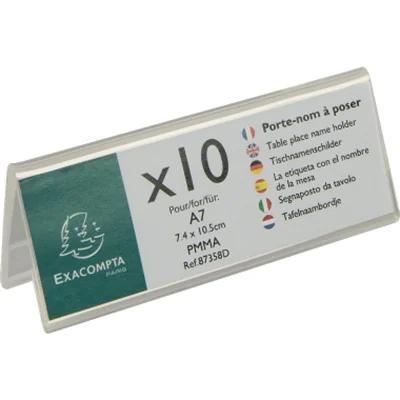 Exacompta Tischnamensschild 87358D PMMA 105x40mm 10St. Exacompta Tischnamensschild 87358D PMMA 105x40mm 10St.