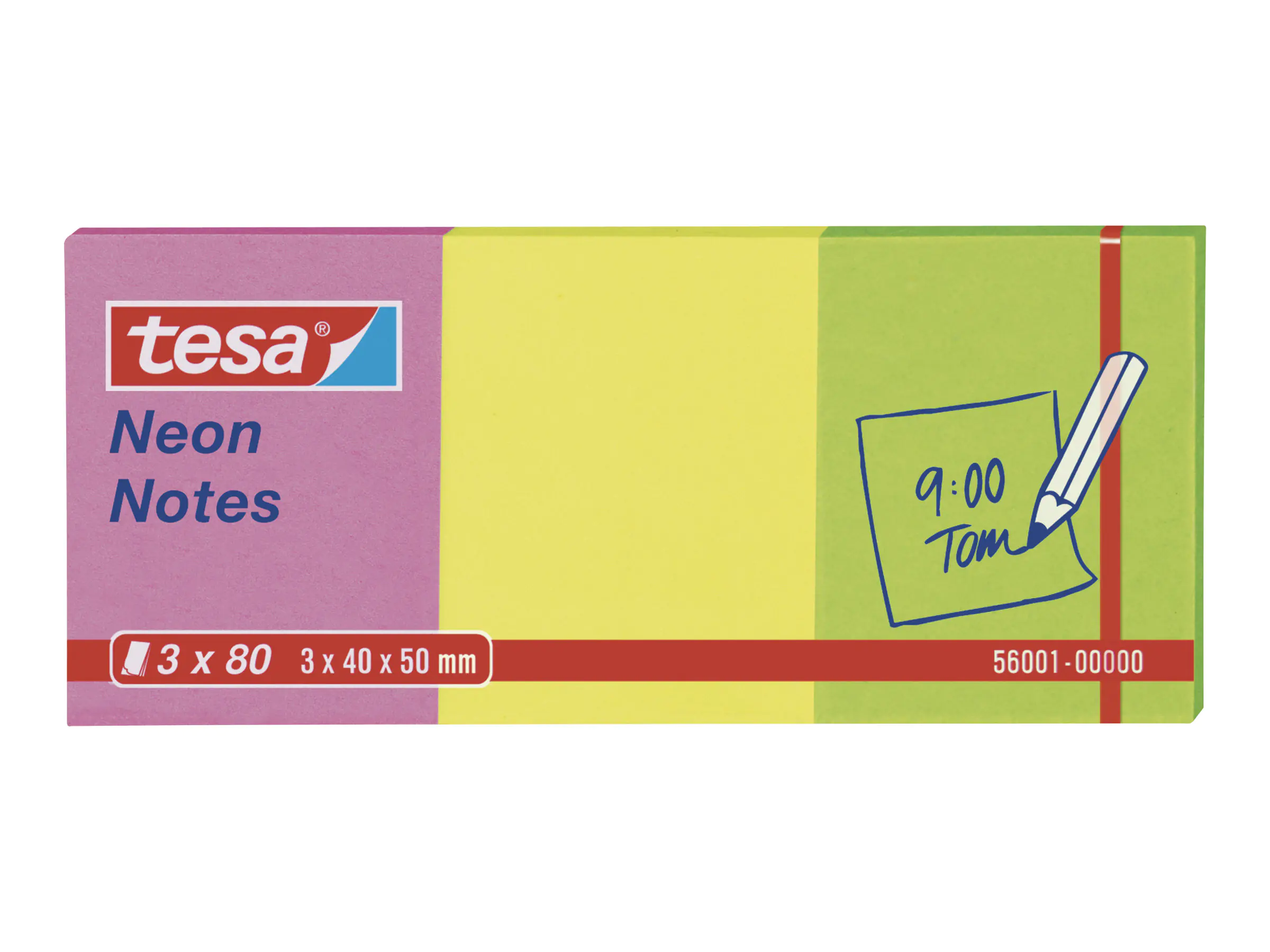 Tesa Neon - Notizen - 40 x 50 mm - 240 Blatt (3 x 80) 56001-00000