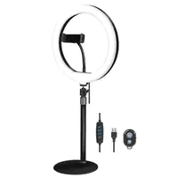 LogiLink Smartphone-Ringlicht-Stativ mit Fernauslöser für Smartphone von 10.16 cm - 17.78
