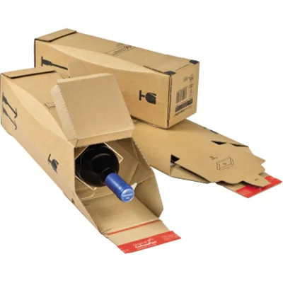 ColomPac Flaschenversandkarton CP181.101 IM:74x74x305mm 1Fl braun ColomPac Flaschenversandkarton CP181.101 IM:74x74x305mm 1Fl braun