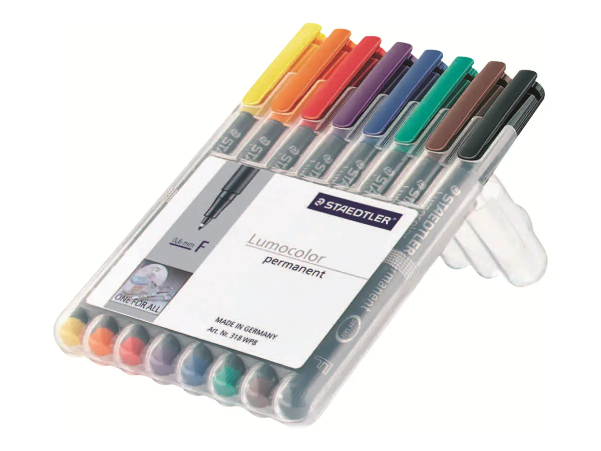 STAEDTLER Lumocolor - Filzstift - permanent - gemischte Farben - 1 mm - Mittel (Packung mit 8) 317 WP8
