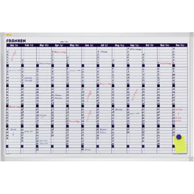 Franken Jahresplantafel X-tra Line VO-12 90x60cm 12Monate weiß Franken Jahresplantafel X-tra Line VO-12 90x60cm 12Monate weiß
