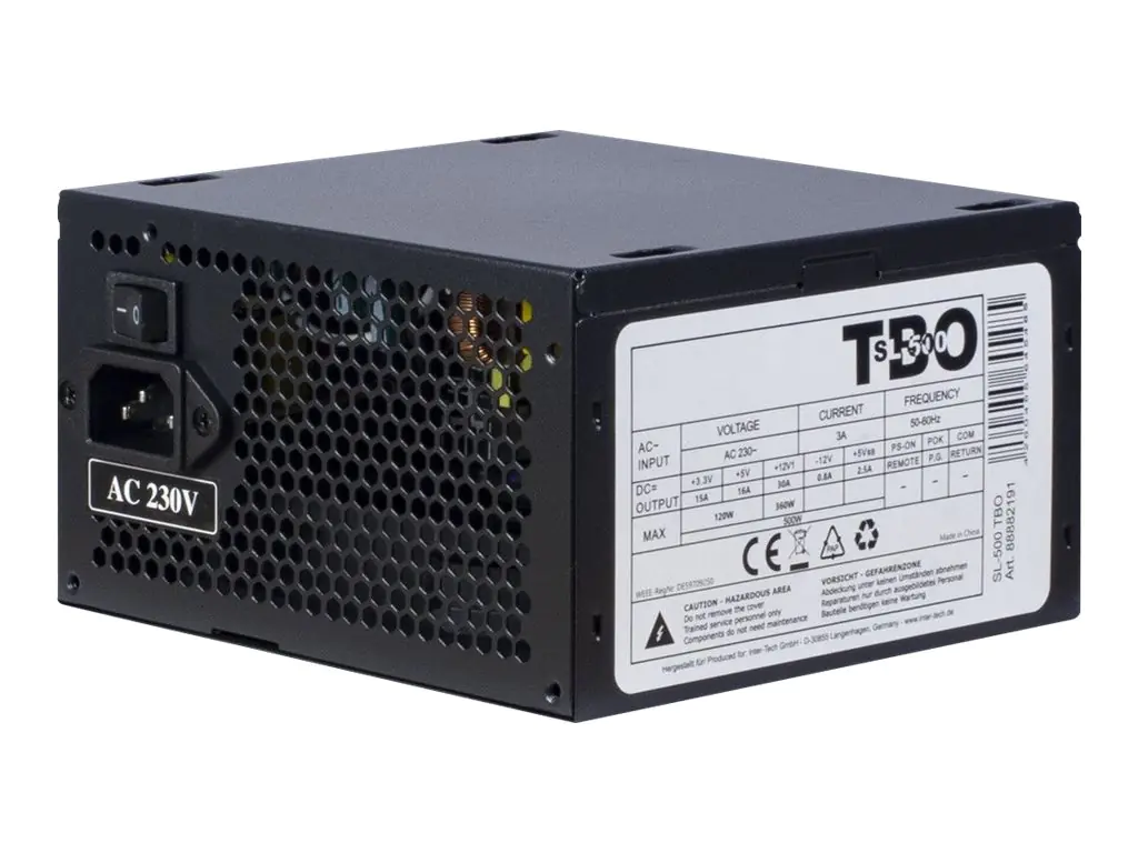 Argus SL-500 TBO - Netzteil (intern) - ATX12V 2.03 - Wechselstrom 230 V - 500 Watt
