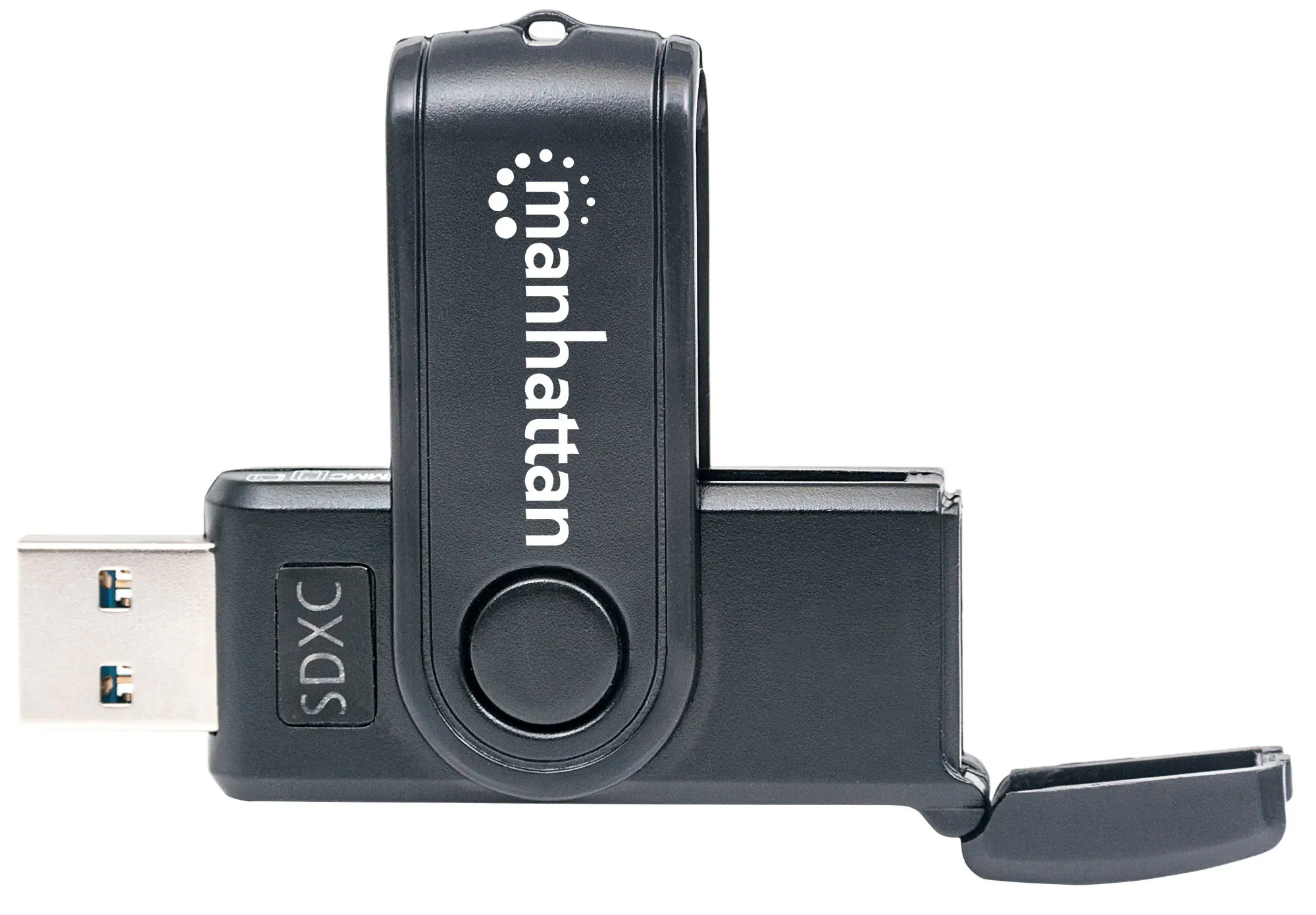 Manhattan USB-A Mini Multi-Card Reader/Writer, 5 Gbps (USB 3.2 Gen1 aka USB 3.0), 24-in-1, SuperSpeed USB, Windows or Mac, Black, Three Year Warranty, Blister - Kartenleser - 24 in 1 (SD, SDHC, SDXC, MMC, MMCmobile, microSD, microSDHC, microSDXC, RS-MMC)