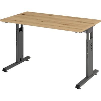 Hammerbacher Schreibtisch VOS612/R/G C-Fuß 120x67cm eiche/gr
