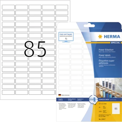 HERMA Etikett Power 10917 37x13mm A4 weiß 2.125 St./Pack. HERMA Etikett Power 10917 37x13mm A4 weiß 2.125 St./Pack.