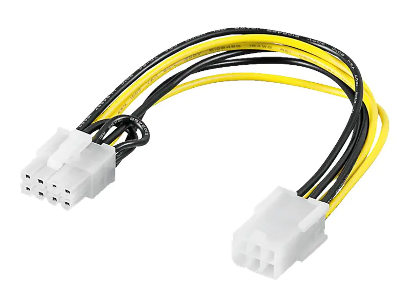 goobay - Stromkabel - 8-poliger PCIe Power (W) bis 6-poliges PCIe Power (M) - 19.5 cm