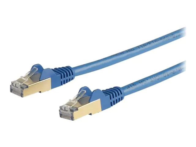 StarTech 5m CAT6A Ethernet Cable, 10 Gigabit Shielded Snagless RJ45 100W PoE Patch Cord, CAT 6A 10GbE STP Network Cable w/Strain Relief, Blue, Fluke Tested/UL Certified Wiring/TIA - Category 6A - 26AWG (6ASPAT5MBL) - Patch-Kabel - RJ-45 (M) zu RJ-45 (M) -