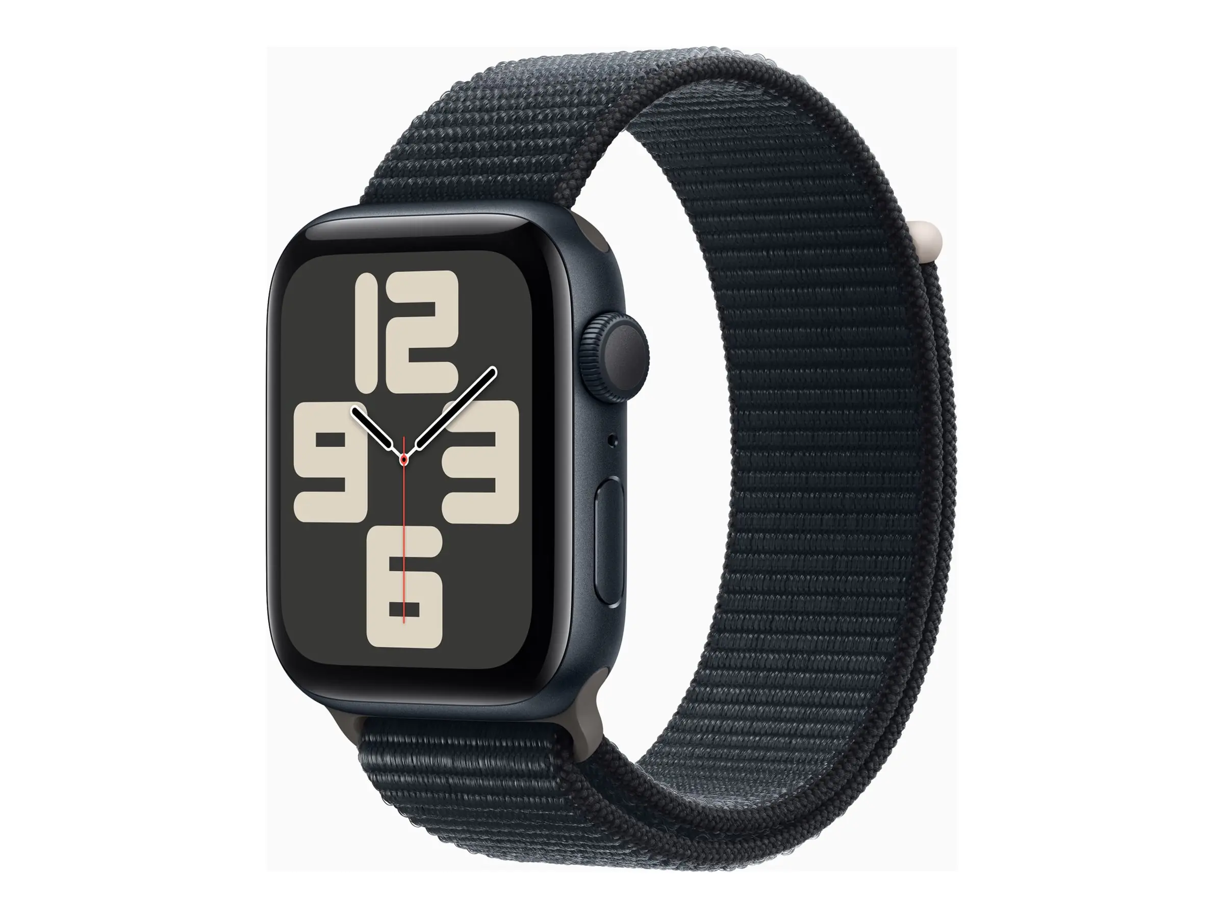 Apple Watch SE (GPS + Cellular) - 44 mm - Midnight Aluminium - intelligente Uhr mit Sportschleife - Stoff - Midnight - Handgelenkgröße: 145-220 mm - 32 GB - Wi-Fi, LTE, Bluetooth - 4G - 33 g