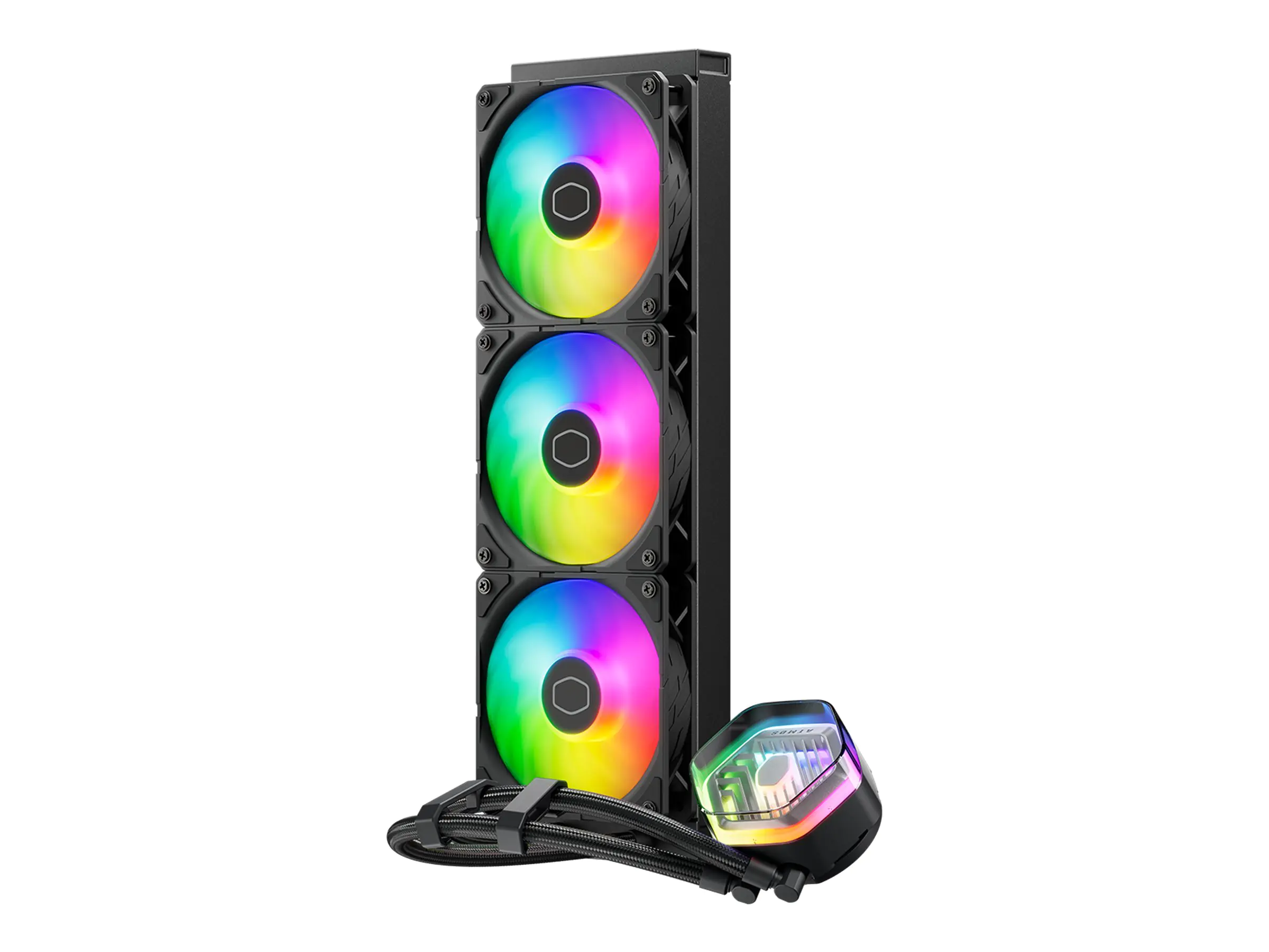 CoolerMaster MasterLiquid 360 Atmos ARGB - Prozessor-Flüssigkeitskühlsystem - Kühlergröße: 360 mm - (für: LGA1700, LGA1200, LGA1151, LGA1150, LGA1155, LGA1156, AM4, AM5) - 120 mm - Schwarz