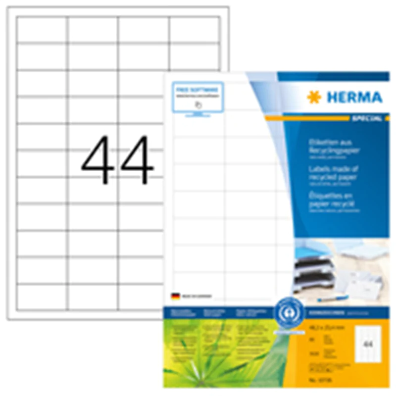 HERMA Etikett-ILK 48.3x25.4mm weiß RC Recycling Packung 3520 Etiketten