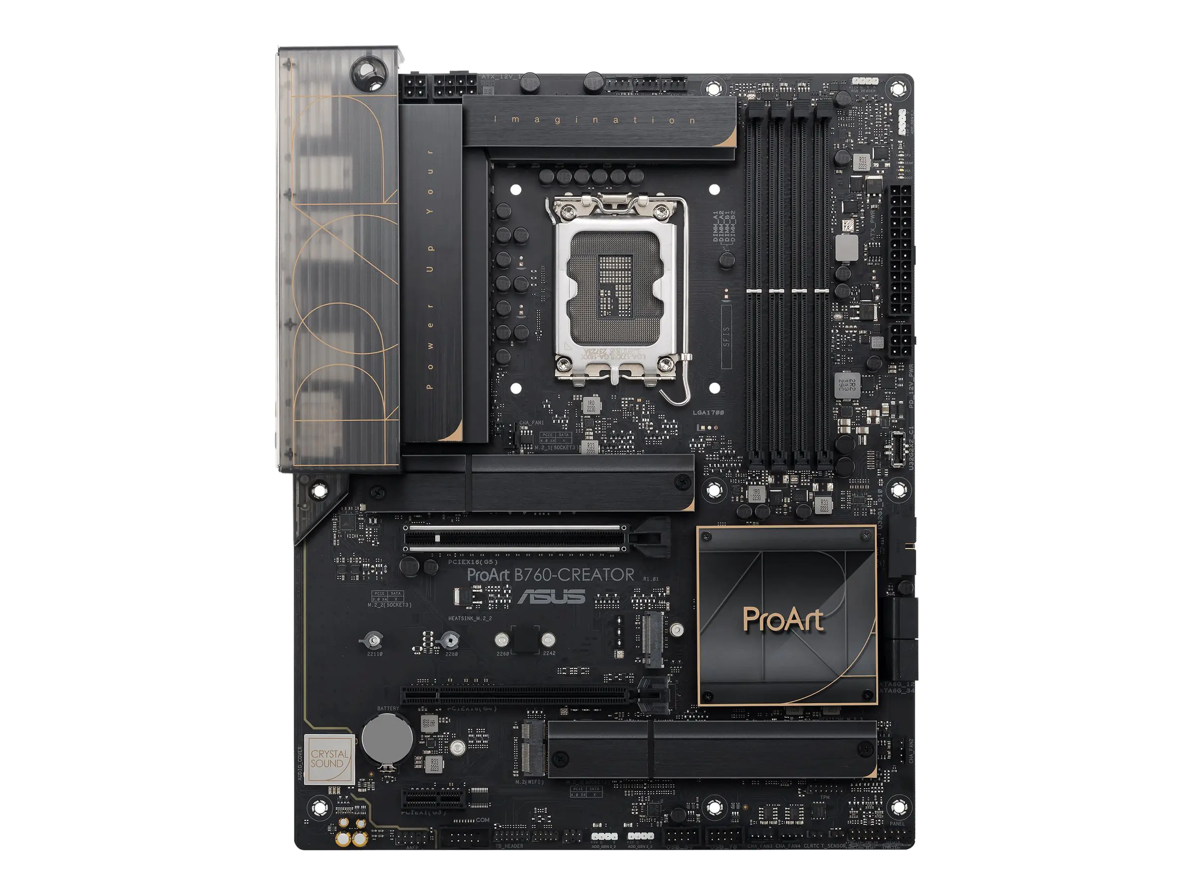 ASUS PROART B760-CREATOR - Motherboard - ATX - LGA1700-Sockel - B760 Chipsatz - USB 3.2 Gen 1, USB-C 3.2 Gen2, USB-C 3.2 Gen 2x2 - Gigabit LAN, 2.5 Gigabit LAN - Onboard-Grafik (CPU erforderlich) - HD Audio (8-Kanal)