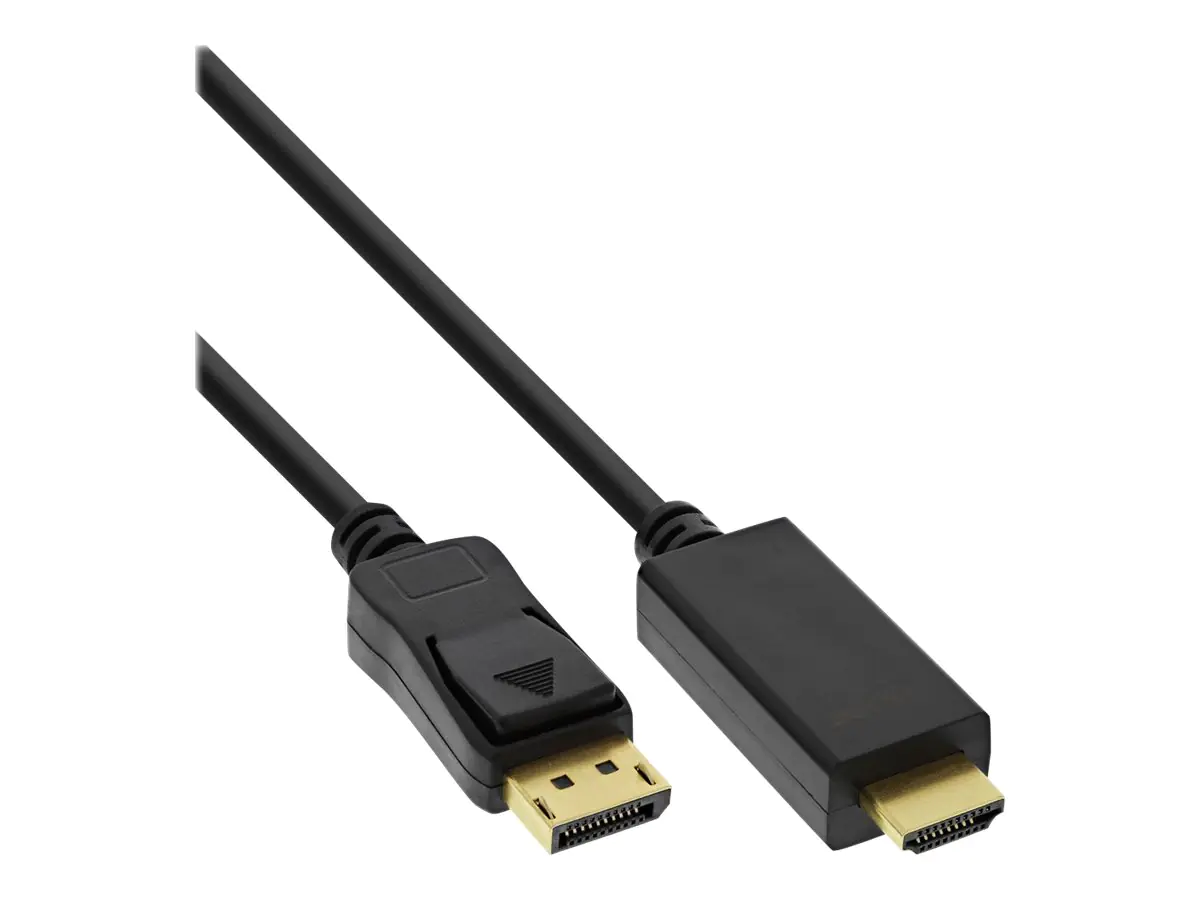 InLine - Adapterkabel - DisplayPort männlich zu HDMI männlich - 1 m - Dreifachisolierung - Schwarz - 4K Unterstützung