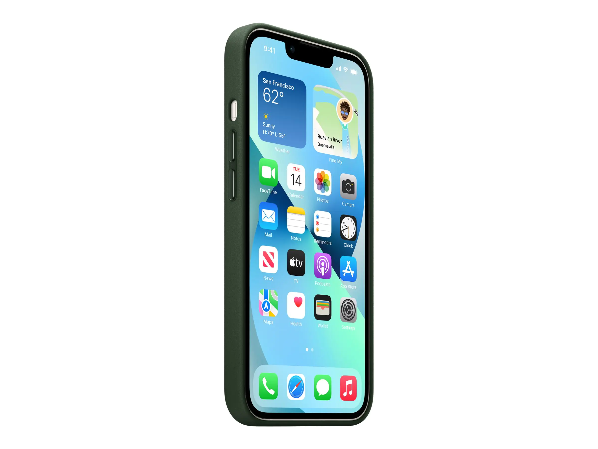Apple - Hintere Abdeckung für Mobiltelefon - mit MagSafe - Leder - Dark Cherry - für iPhone 13