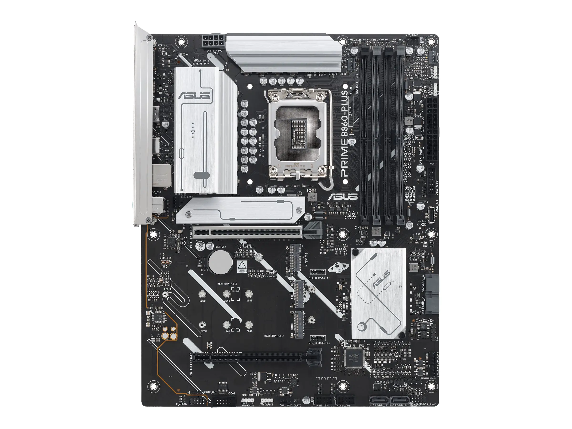 ASUS PRIME B860-PLUS-CSM - Motherboard - ATX - LGA1851-Sockel - B860 Chipsatz - USB-C 3.2 Gen 2x2, USB 3.2 Gen 2, USB 3.2 Gen 1, USB-C 3.2 Gen 1 - 2.5 Gigabit LAN - Onboard-Grafik (CPU erforderlich) - HD Audio (8-Kanal) - ASUS Corporate Stable Model (CSM)