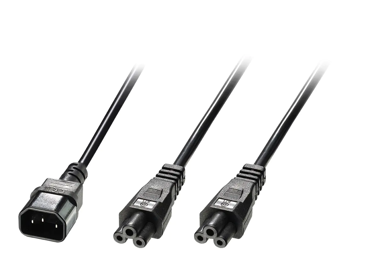 Lindy - Stromkabel - IEC 60320 C14 bis IEC 60320 C5 - 2.5 m - geformt - Schwarz