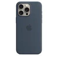Apple - Hintere Abdeckung für Mobiltelefon - kompatibel mit MagSafe - Silikon - Storm Blue - für iPhone 15 Pro Max