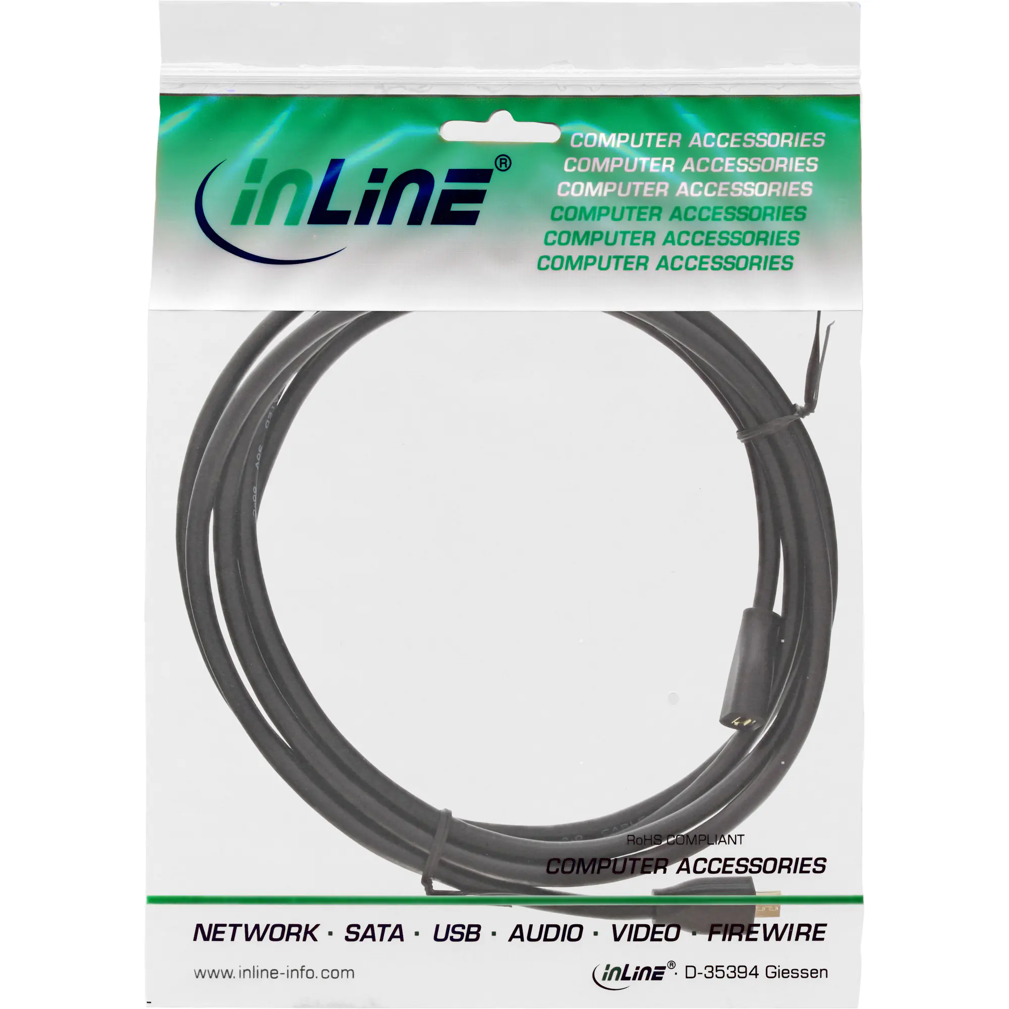 InLine HDMI Kabel - HDMI-High Speed mit Ethernet - St/St - schwarz - 1,5m