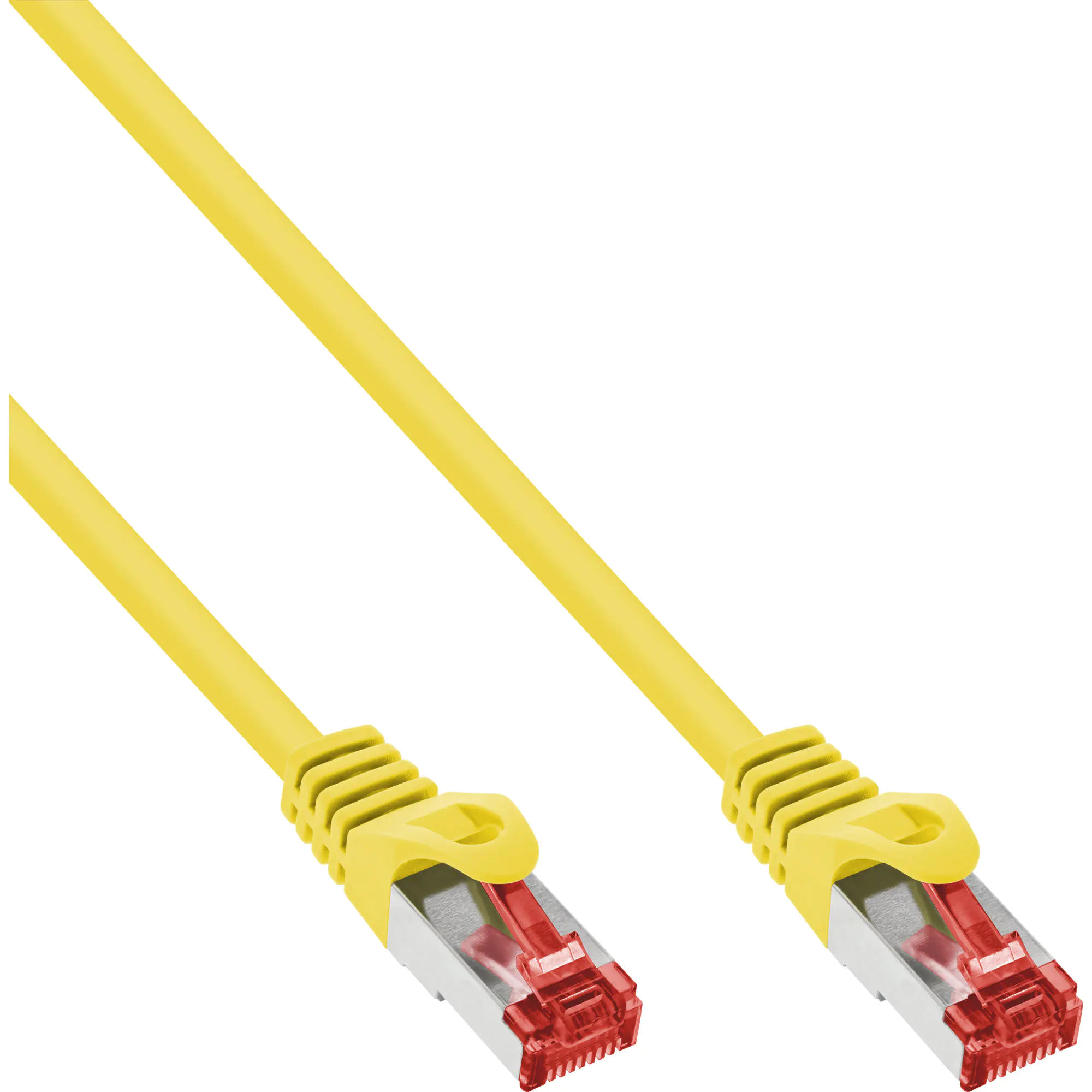 InLine - Patch-Kabel - RJ-45 (M) zu RJ-45 (M) - 1 m - SFTP, PiMF - CAT 6 - geformt, ohne Haken, verseilt - Gelb (Packung mit 70)