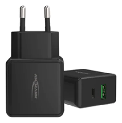 ANSMANN HC218PD - Netzteil - 18 Watt - 3000 mA - PD, QC 3.0 - 2 Ausgabeanschlussstellen (USB, 24 pin USB-C) - Schwarz ANSMANN HC218PD - Netzteil - 18 Watt - 3000 mA - PD, QC 3.0 - 2 Ausgabeanschlussstellen (USB, 24 pin USB-C) - Schwarz