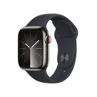 Apple Watch Series 9 (GPS + Cellular) - 41 mm - Graphite Stainless Steel - intelligente Uhr mit Sportband - Flouroelastomer - Midnight - Bandgröße: S/M - 64 GB - Wi-Fi, Bluetooth, UWB, LTE - 4G - 42.3 g