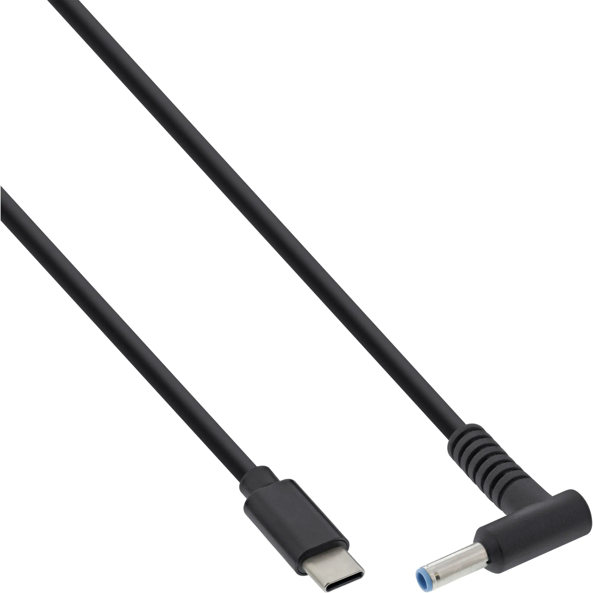 InLine - Stromkabel - 24 pin USB-C (M) zu Gleichstromstecker 0,6/3,0/4,5 mm (M) gewinkelt - DC 18 - 20 V - 3.25 A - 2 m - Schwarz