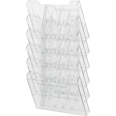 Exacompta Prospekthalter Office 32,7 x 52,3 x 11,3 cm (B x H x T) DIN A4 quer Polystyrol kristall 6 Fächer Exacompta Prospekthalter Office 32,7 x 52,3 x 11,3 cm (B x H x T) DIN A4 quer Polystyrol kristall 6 Fächer